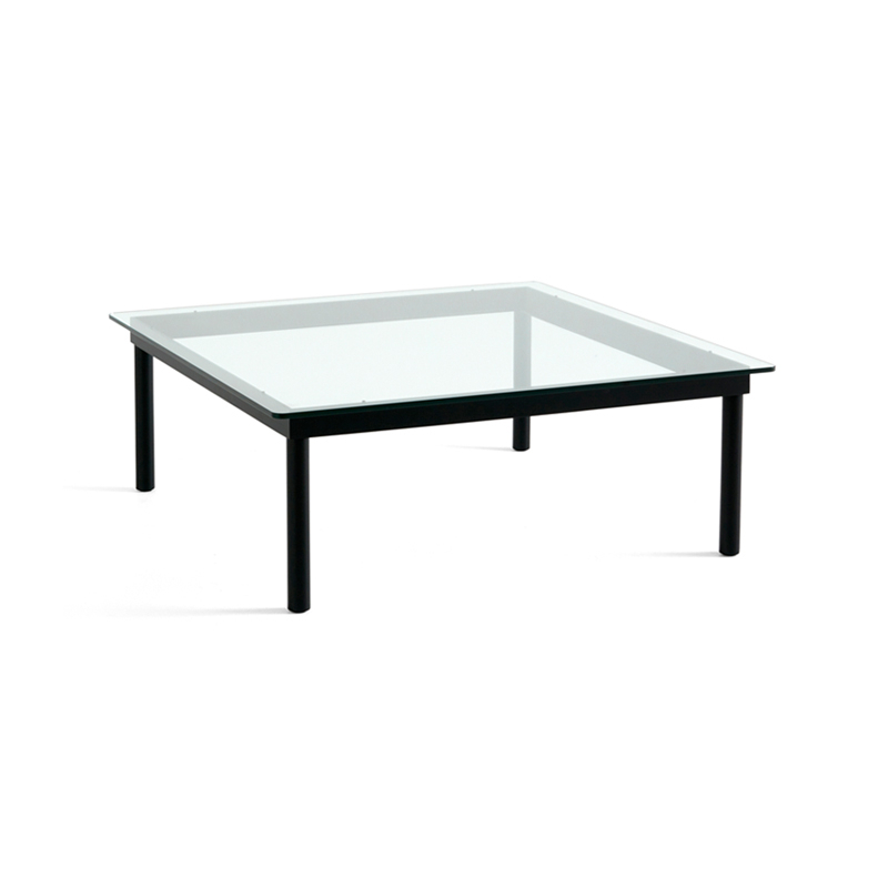 Table basse KOFI 100x100 Noir/ verre transparent HAY