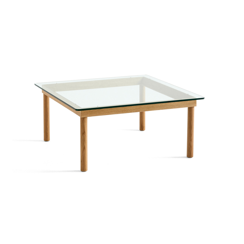 Table basse KOFI 80x80 Chêne/ verre transparent HAY
