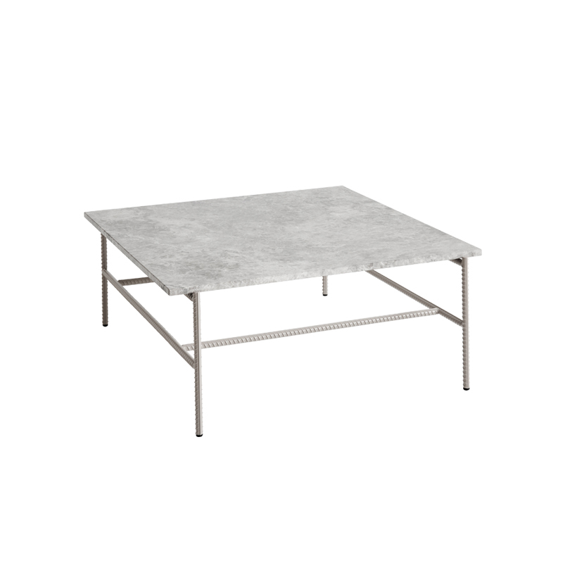Table basse REBAR 80x84 Marbre gris/ gris HAY