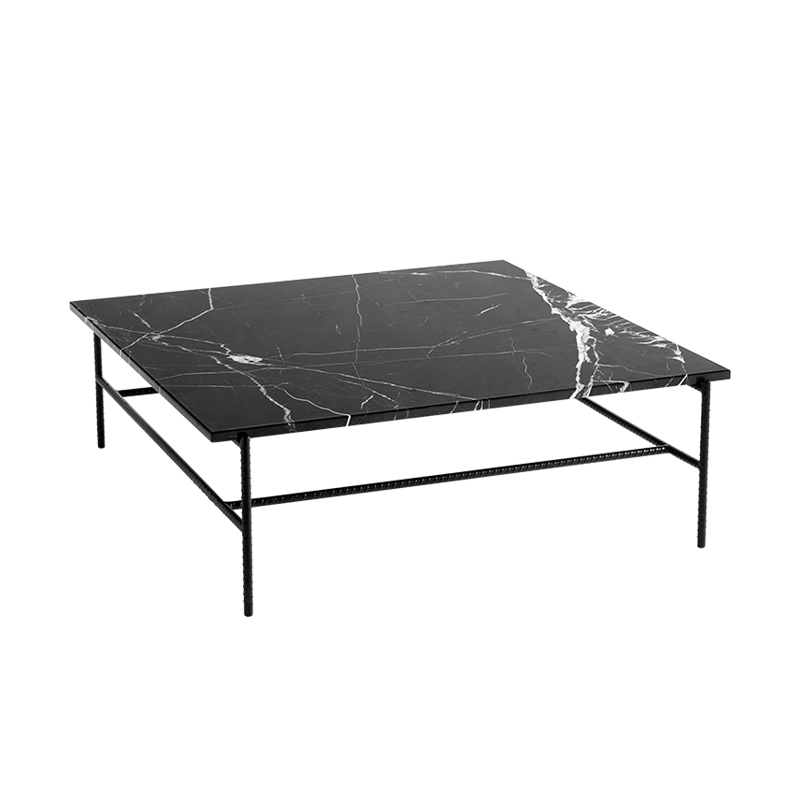 Table basse REBAR 100x104 Marbre noir/ noir HAY