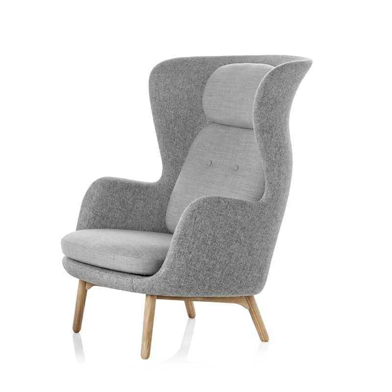 Fauteuil RO pieds bois Gris clair    Hallingdal 130  Canvas 124 FRITZ HANSEN