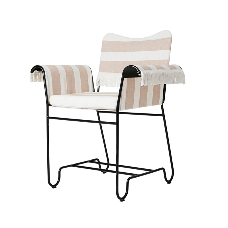 Fauteuil extérieur TROPIQUE avec franges Leslie Stripe 40 GUBI